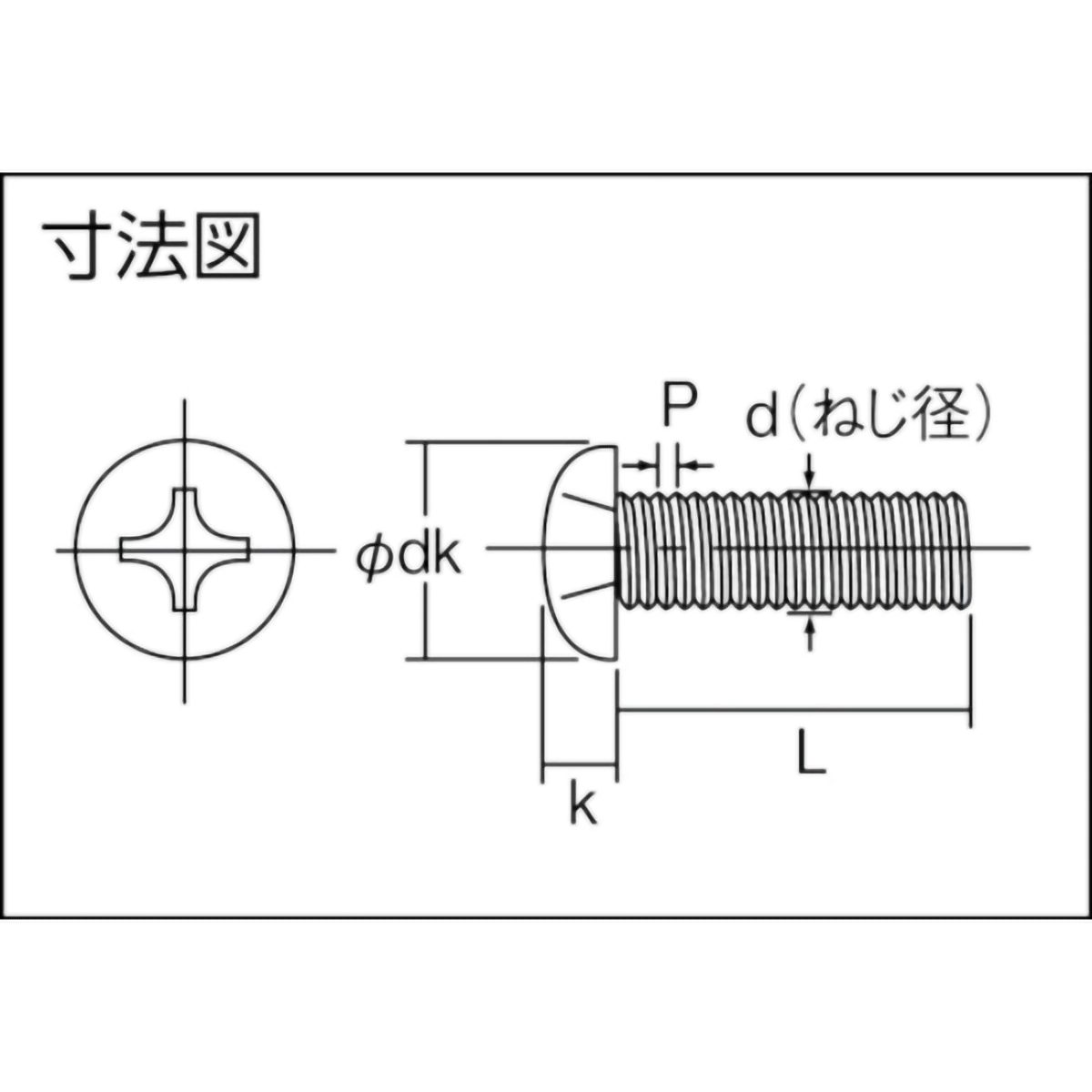 ナベ頭小ねじ　ユニクロ　全ネジ　Ｍ３×８　３６０本入