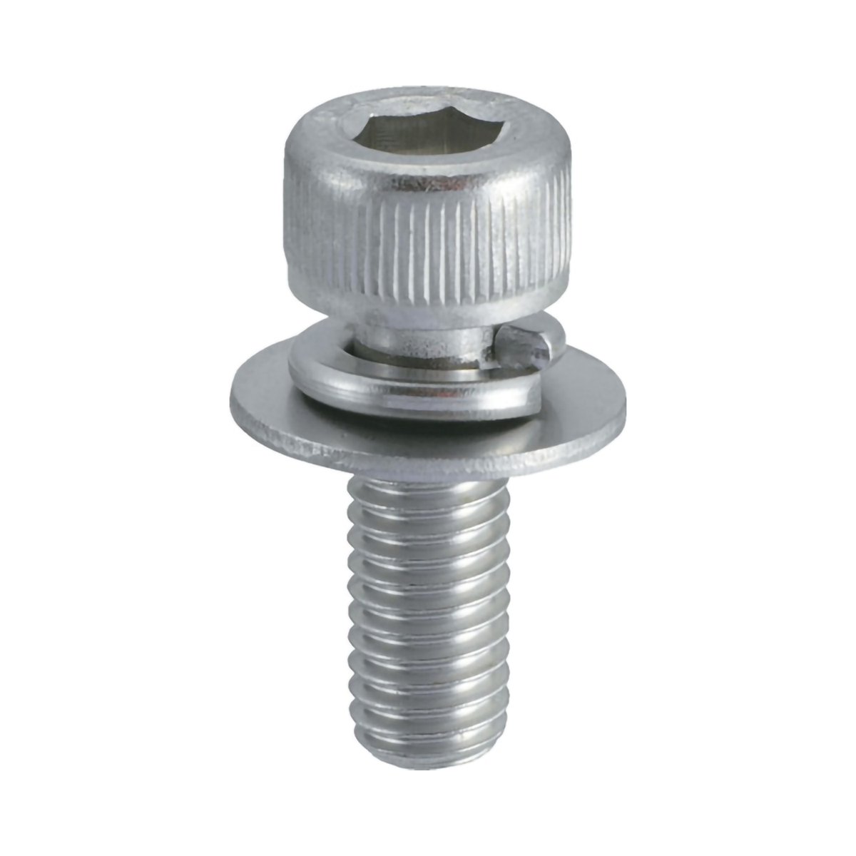 座金組込六角穴付ボルト　Ｐ＝３　ステンレス　Ｍ４×２５　１３本入　（座金組込みキャップボルト　ばね座金＋ＪＩＳワッシャー付き）