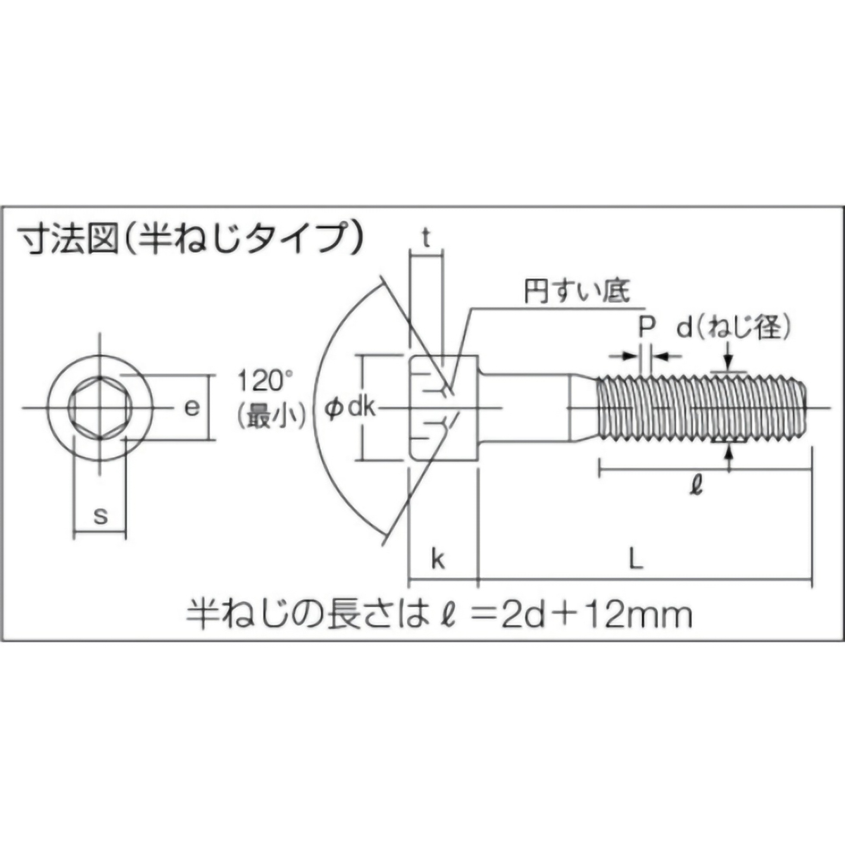 六角穴付ボルト　黒染め　半ネジ　サイズＭ１２×６０　８本入　／キャップボルト（ＣＡＰ）