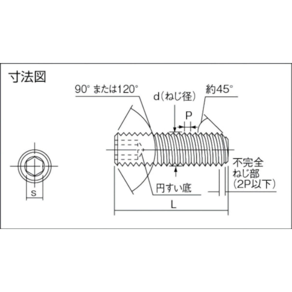 六角穴付止めねじ　ステンレス　Ｍ６×１０　４２本入