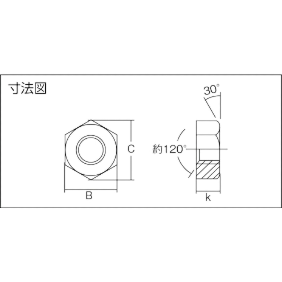 六角ナット１種　三価　白　Ｍ４×０．７　１２９個入