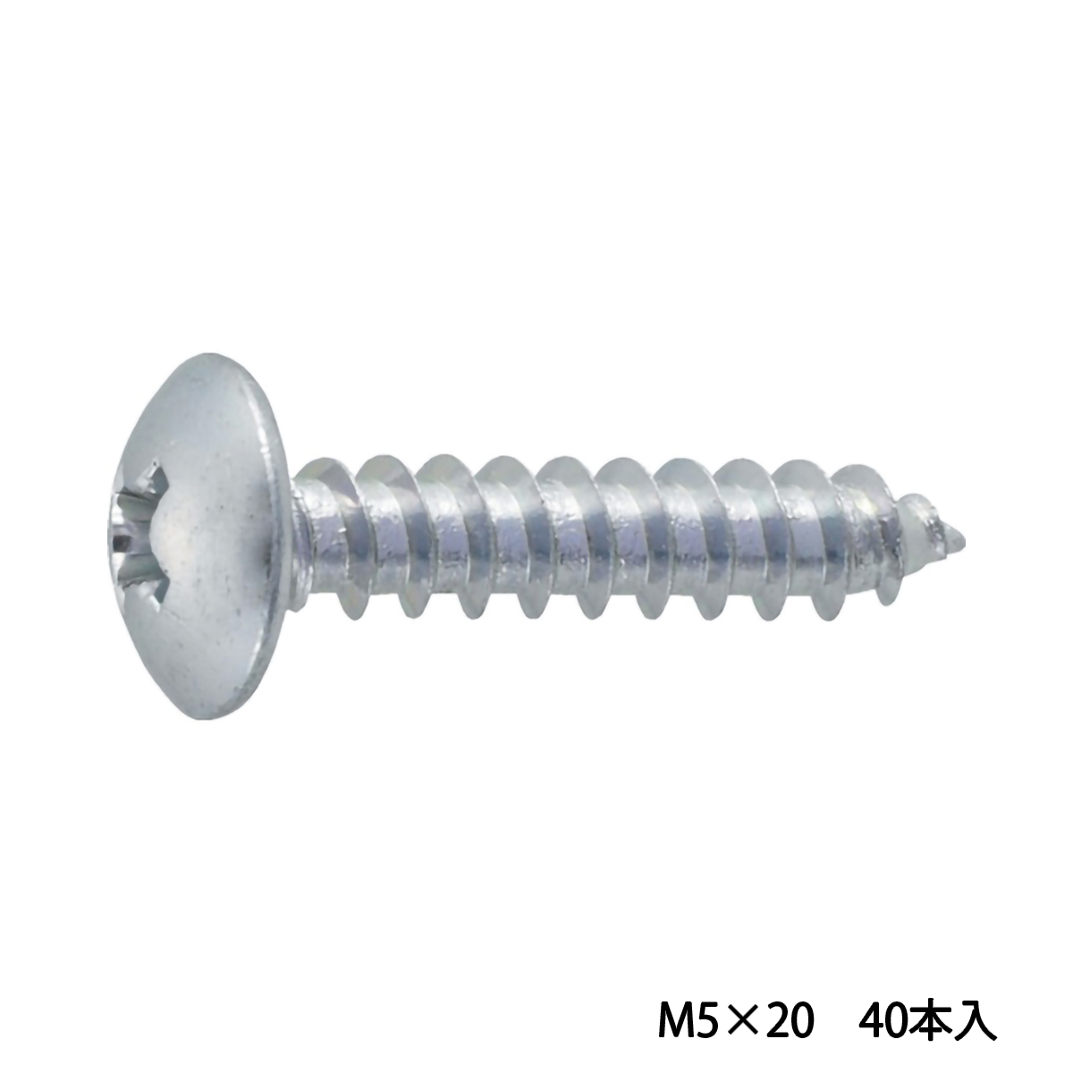 トラス頭タッピングねじ　１種Ａ　三価　白　Ｍ５×２０　４０本入
