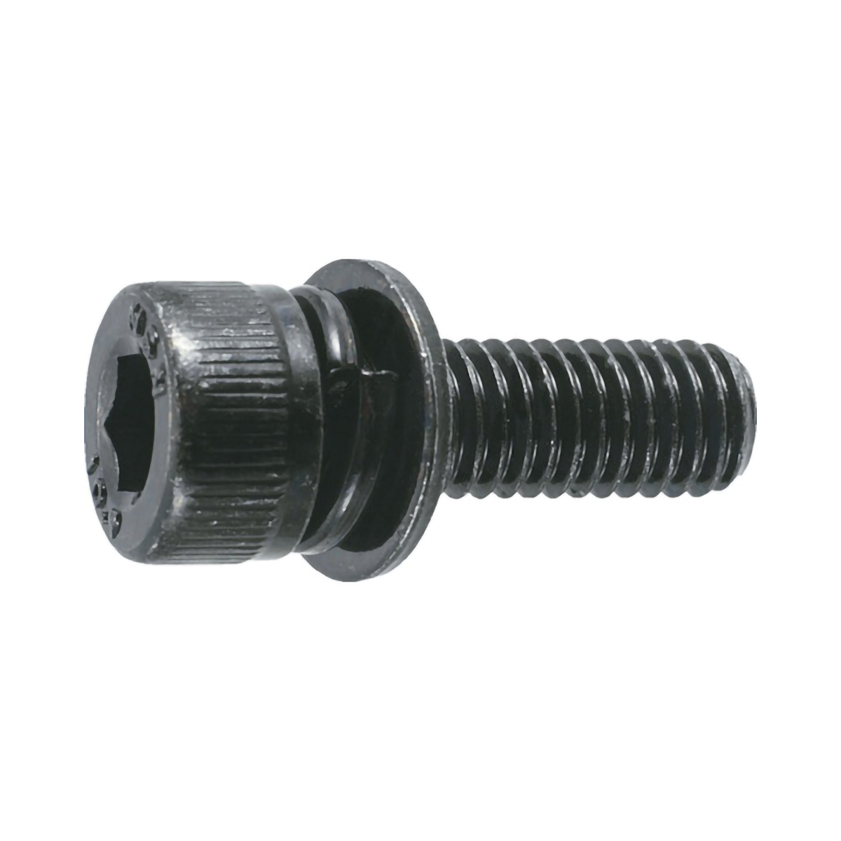 座金組込六角穴付ボルト　Ｉ－３　三価黒　Ｍ６×１５　６本入　（ばね座金＋ＩＳＯワッシャー付き）