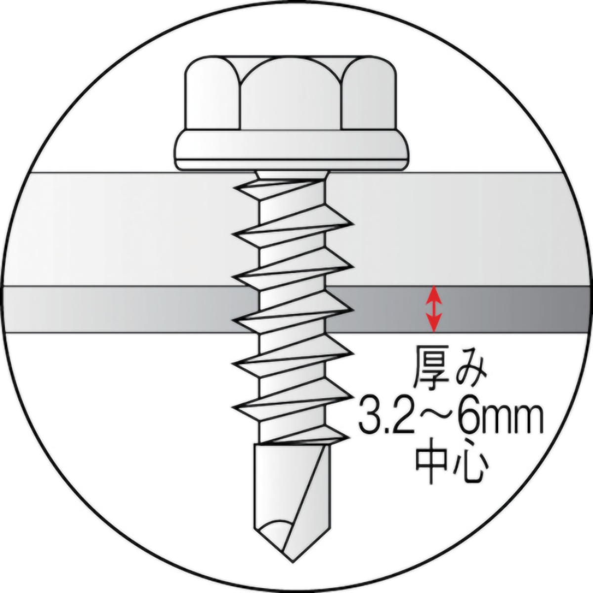 ドリルねじ　ヘックス　ユニクロ　Ｍ６Ｘ６０　１０本入