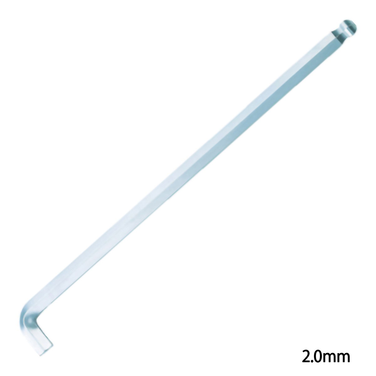 ボールポイント六角棒レンチ　首下ショートロングタイプ　２．０ｍｍ