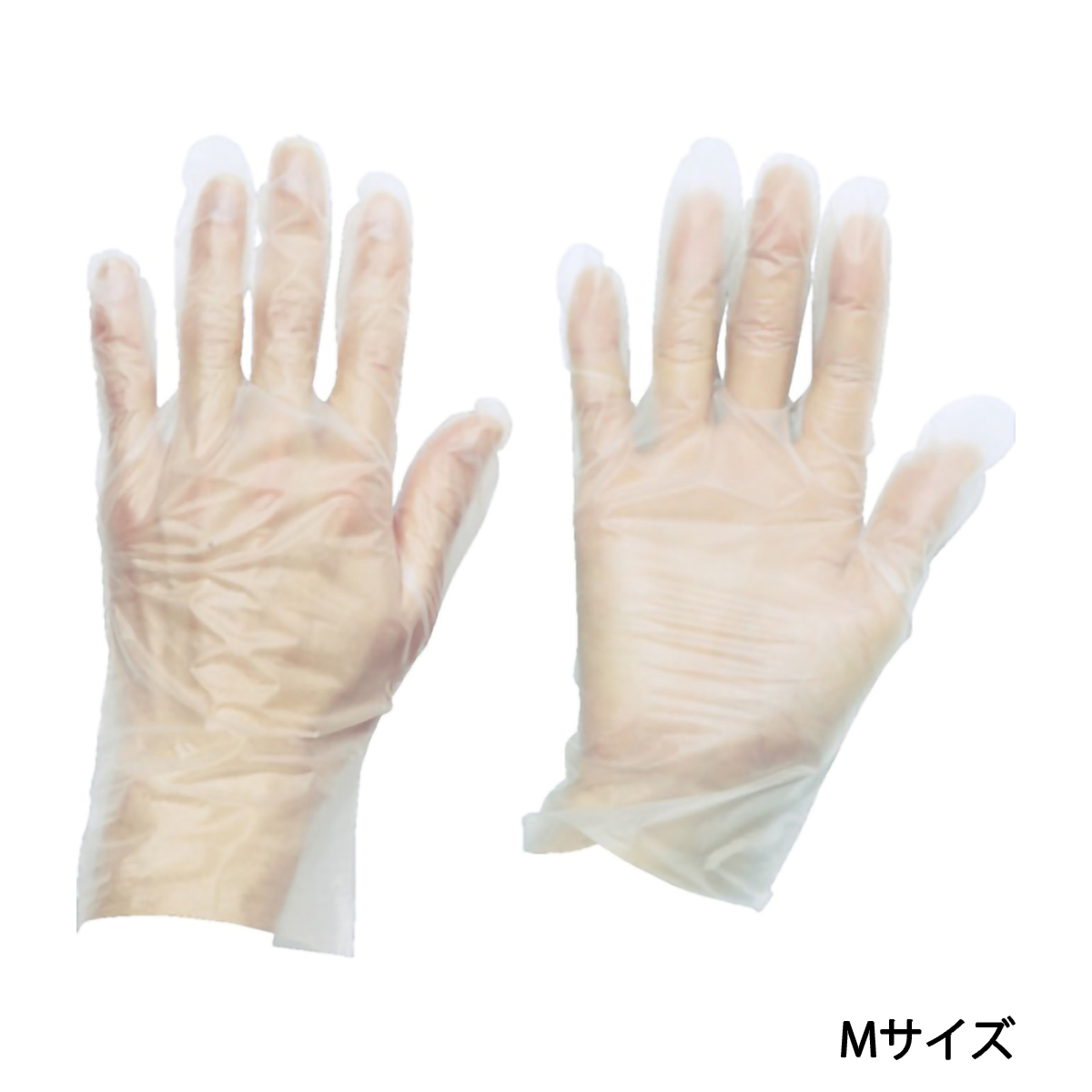 ポリエチレン　使い捨て手袋　ウェーブカットタイプＭ　（１００枚入）