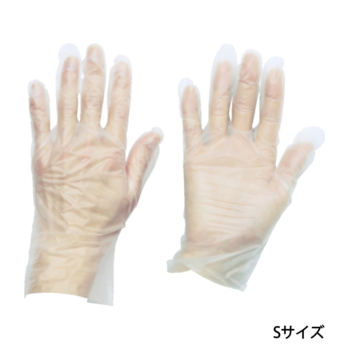 ポリエチレン　使い捨て手袋　ウェーブカットタイプＳ　（１００枚入）