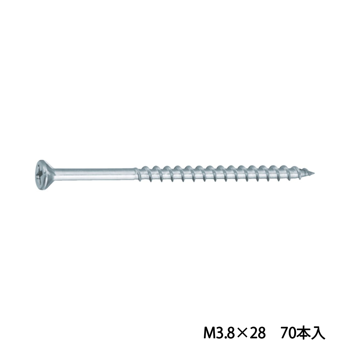 コーススレッドスクリュー　フレキ頭　ステンレス　Ｍ３．８Ｘ２８　７０本入　全ネジ