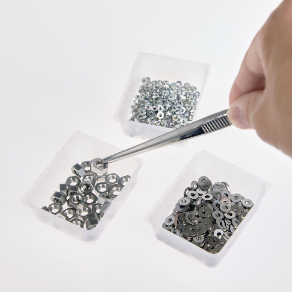 ステンレス製ピンセット　３００ｍｍ　直ギザ付