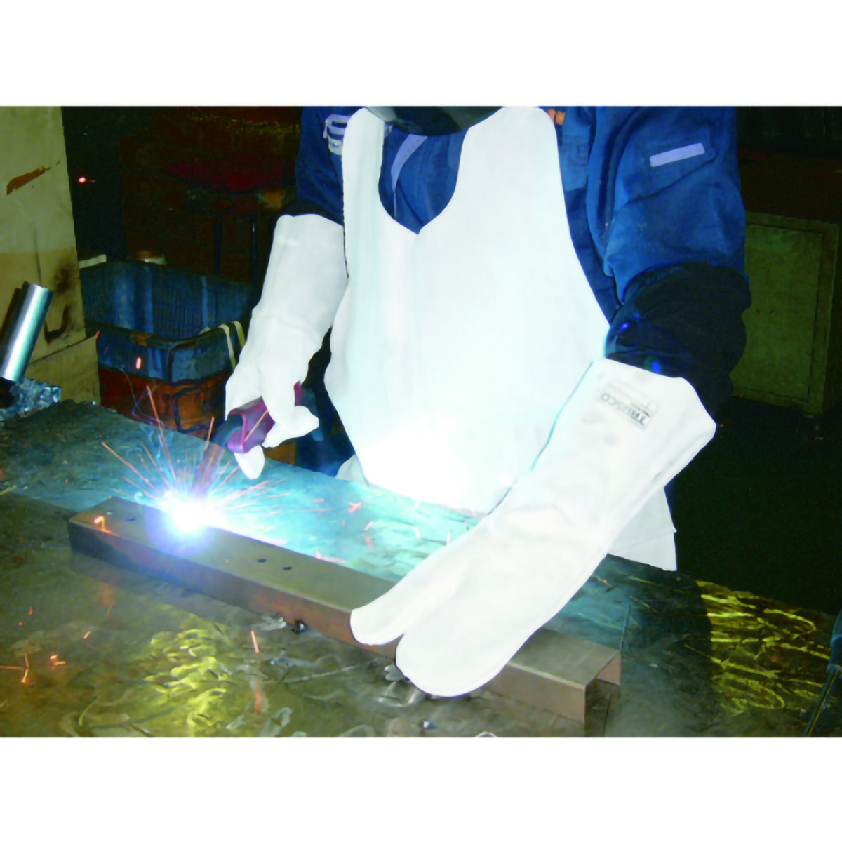 溶接用牛床厚手手袋３本指