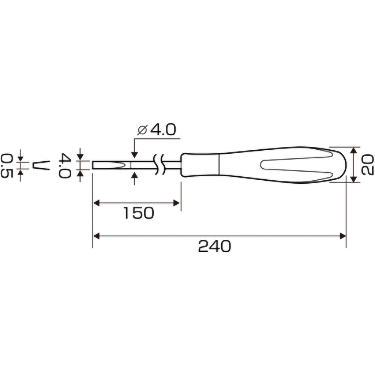 スーパーフィットドライバー　細軸タイプ　－４×１５０