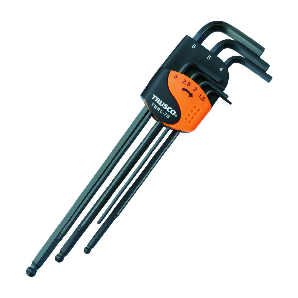 ボールポイント六角棒レンチセット　ロングタイプ　７本組