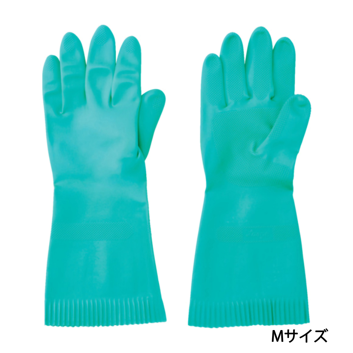 天然ゴム厚手手袋　裏毛なし　Ｍサイズ　グリーン