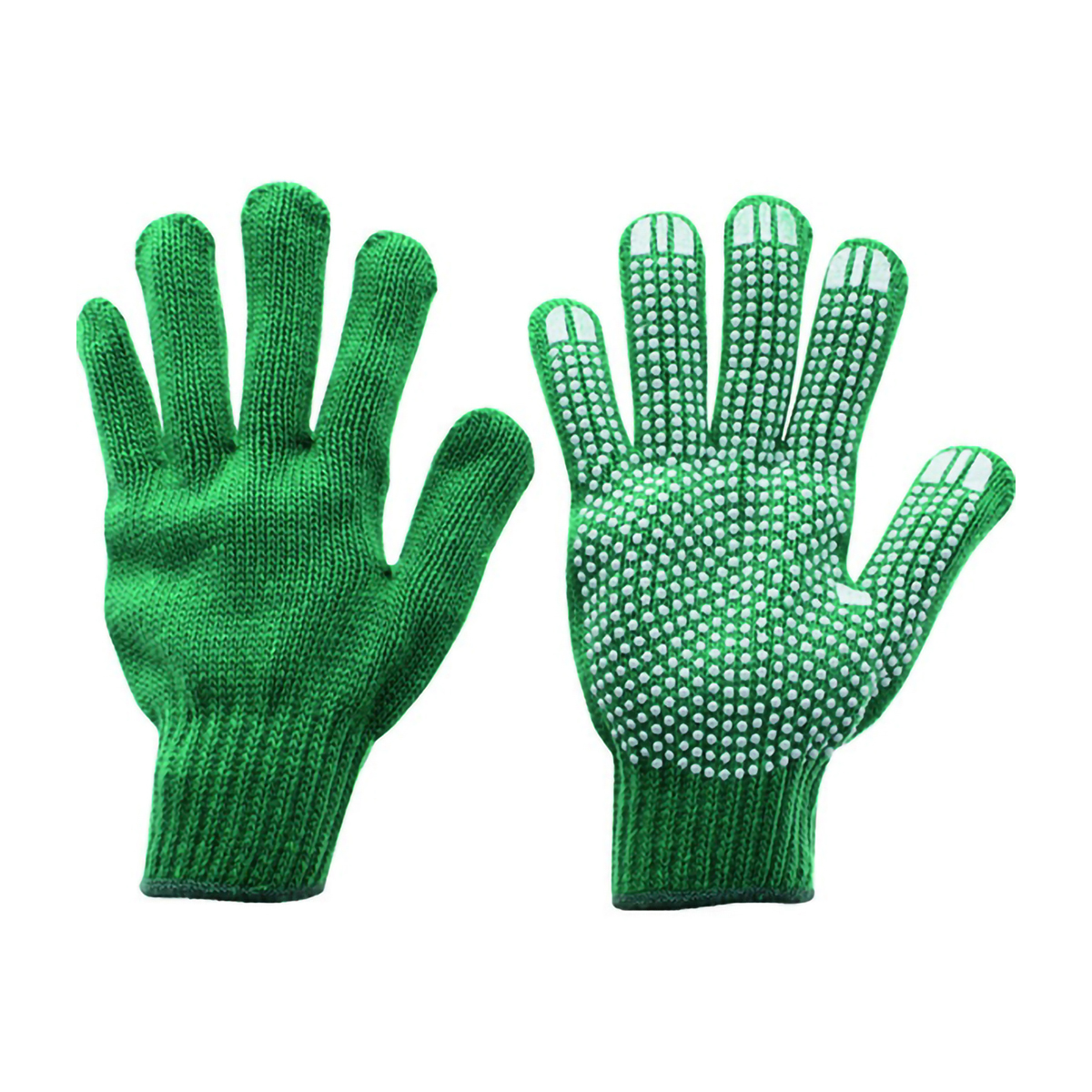 カラーナイロンすべり止め付軍手　緑