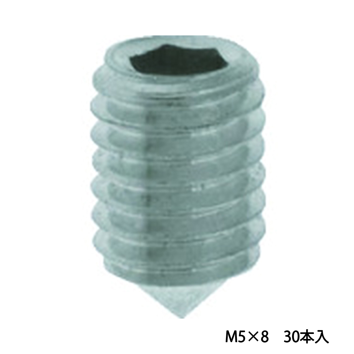 六角穴付止めねじ　とがり先　ステンレス　Ｍ５×８　３０本入