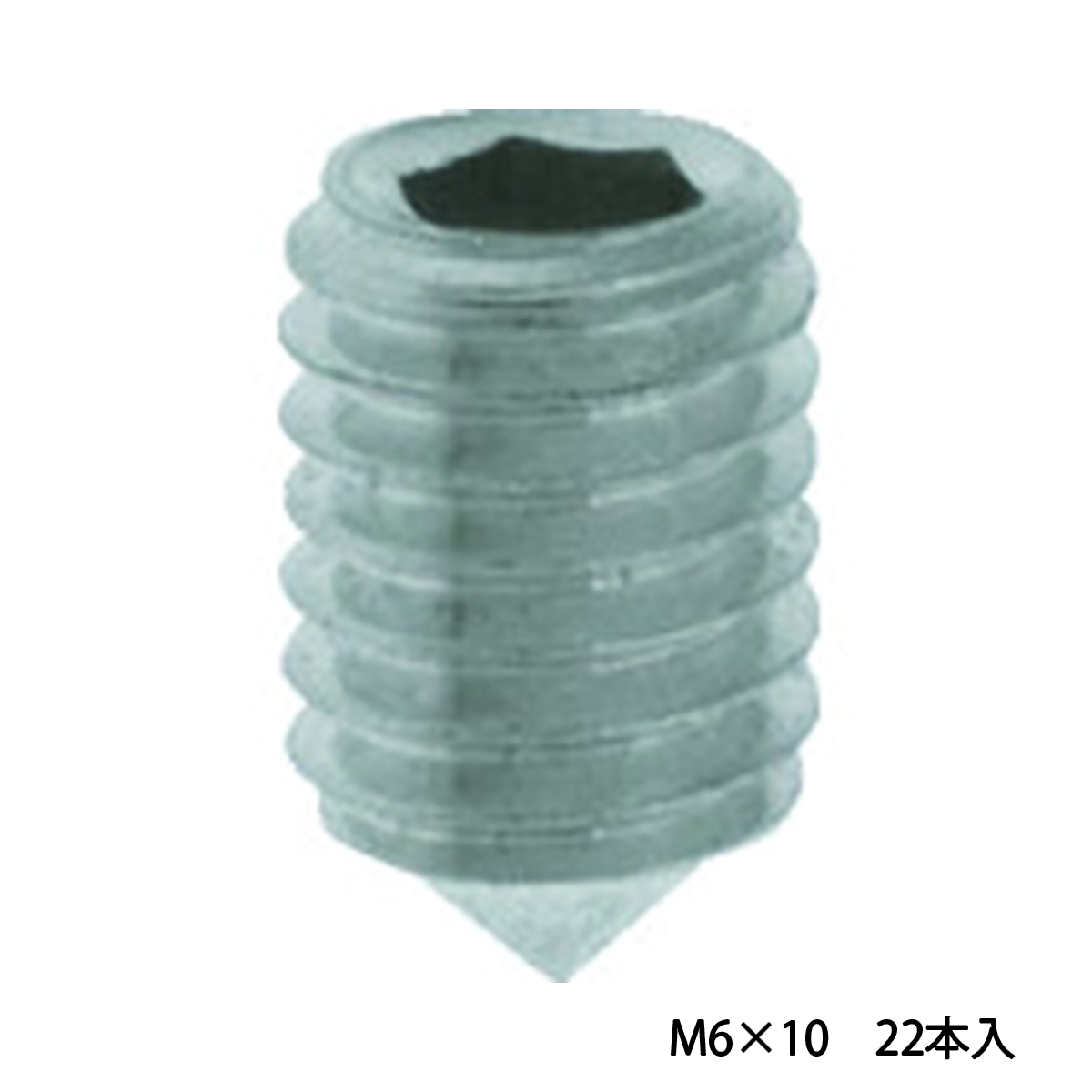 六角穴付止めねじ　とがり先　ステンレス　Ｍ６×１０　２２本入