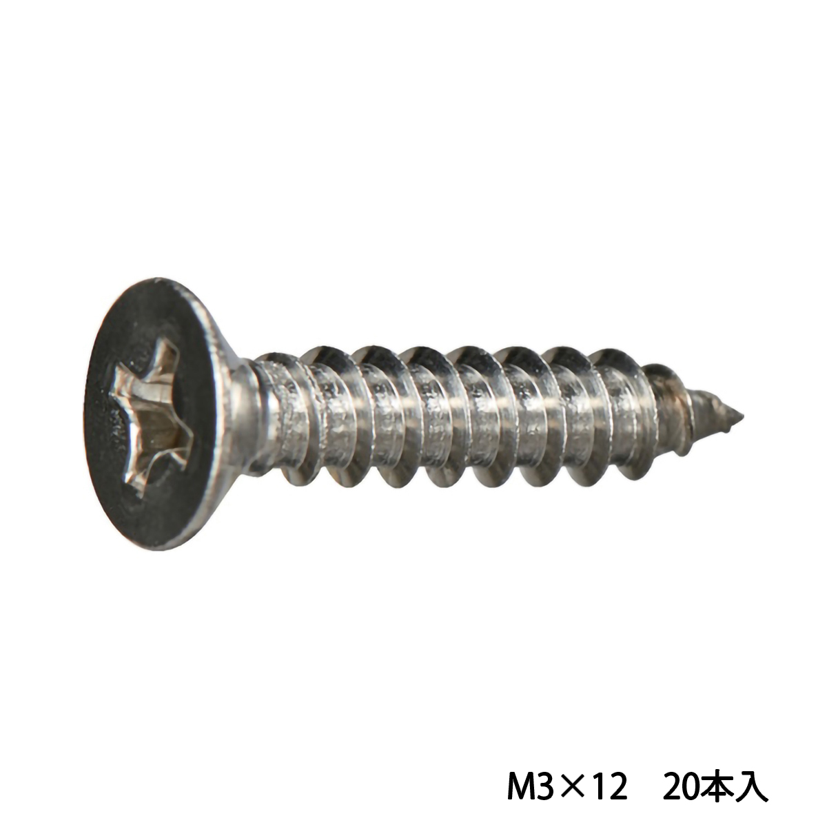 皿頭タッピングねじ　１種Ａ　ステンレス　Ｍ３×１２　２０本入　少量パック