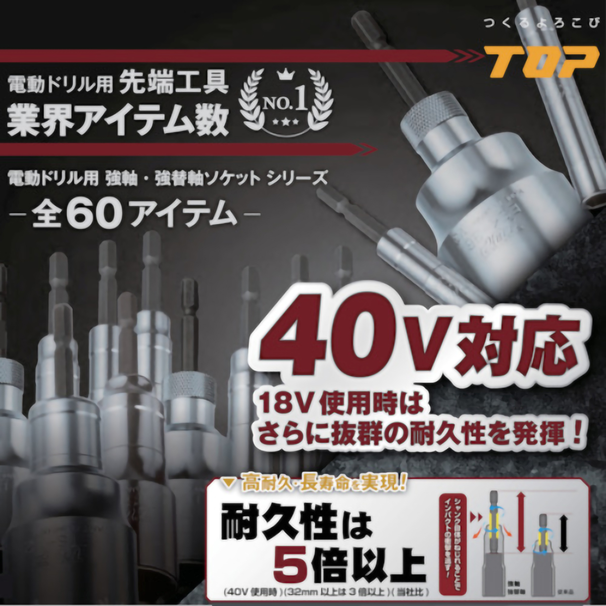電動ドリル用強軸ソケットロングタイプ　１０ｍｍ