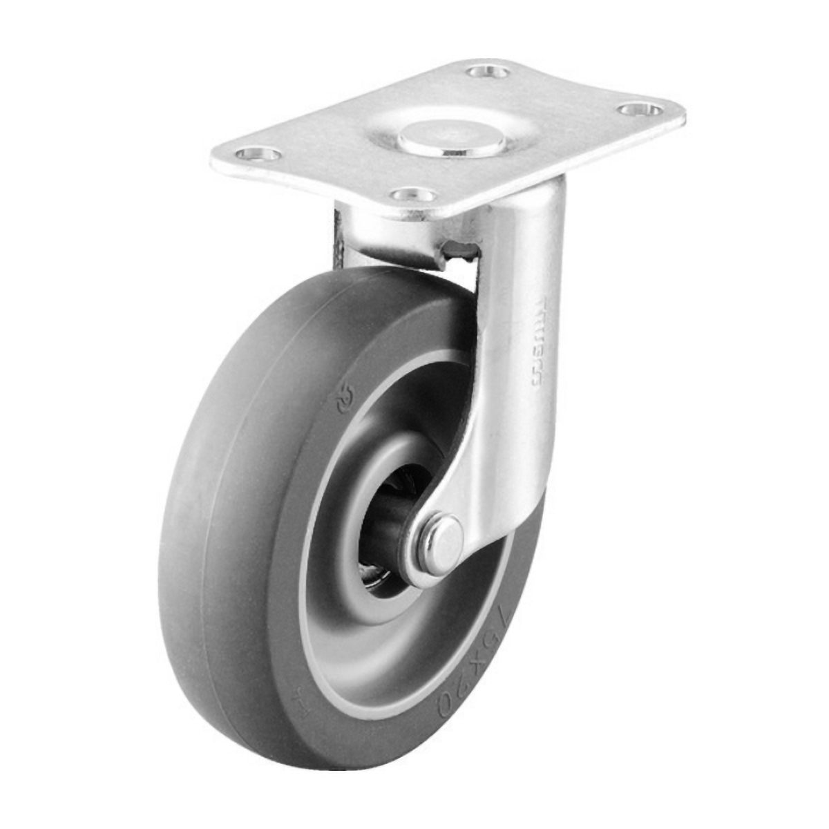 こまわり君用省音キャスター　Φ７５エラストマー車　自在