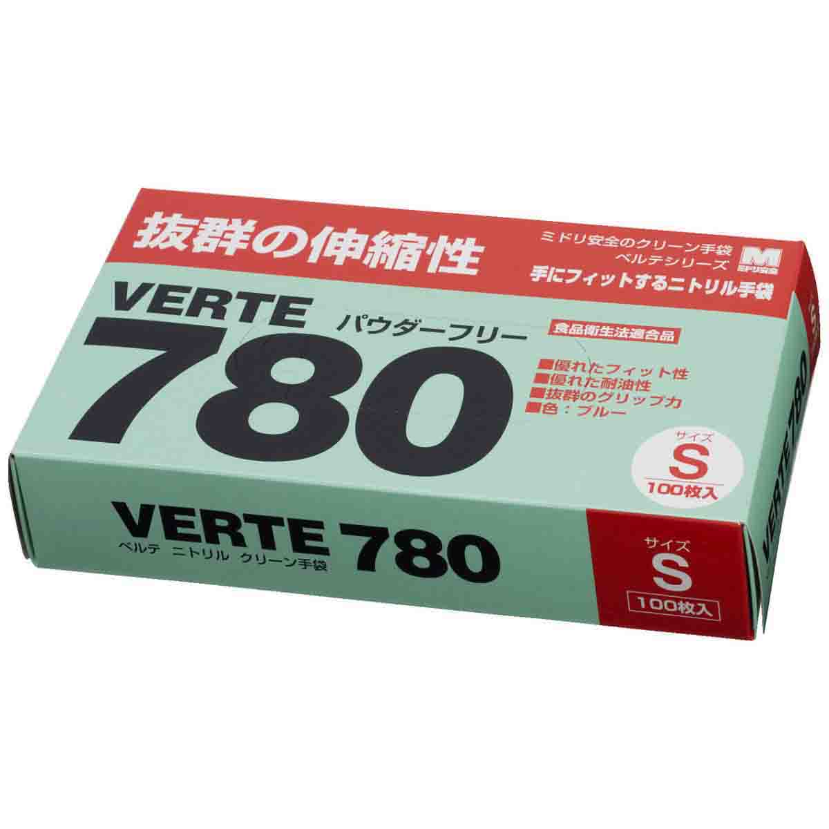 ニトリル手袋　VERTE 780 使い捨て手袋 Lサイズ 100枚入り9箱 ディスポタイプ（ベルデ780） ニトリル製ソフト手袋（100枚入