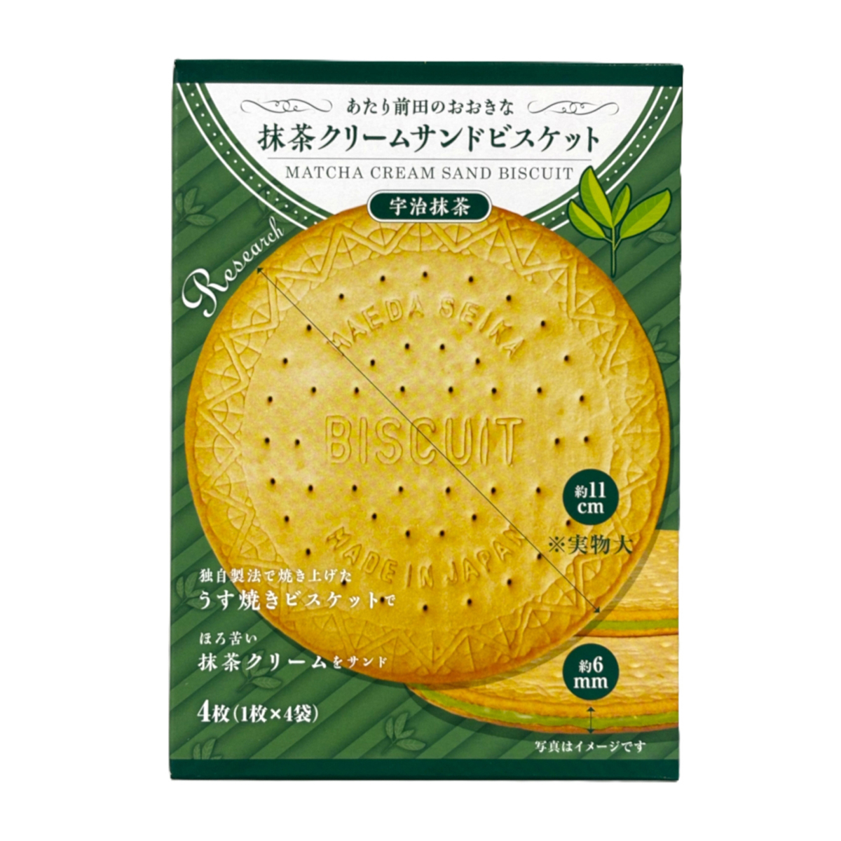 前田製菓　前田のおおきな抹茶クリームサンドビスケット　１枚×４袋