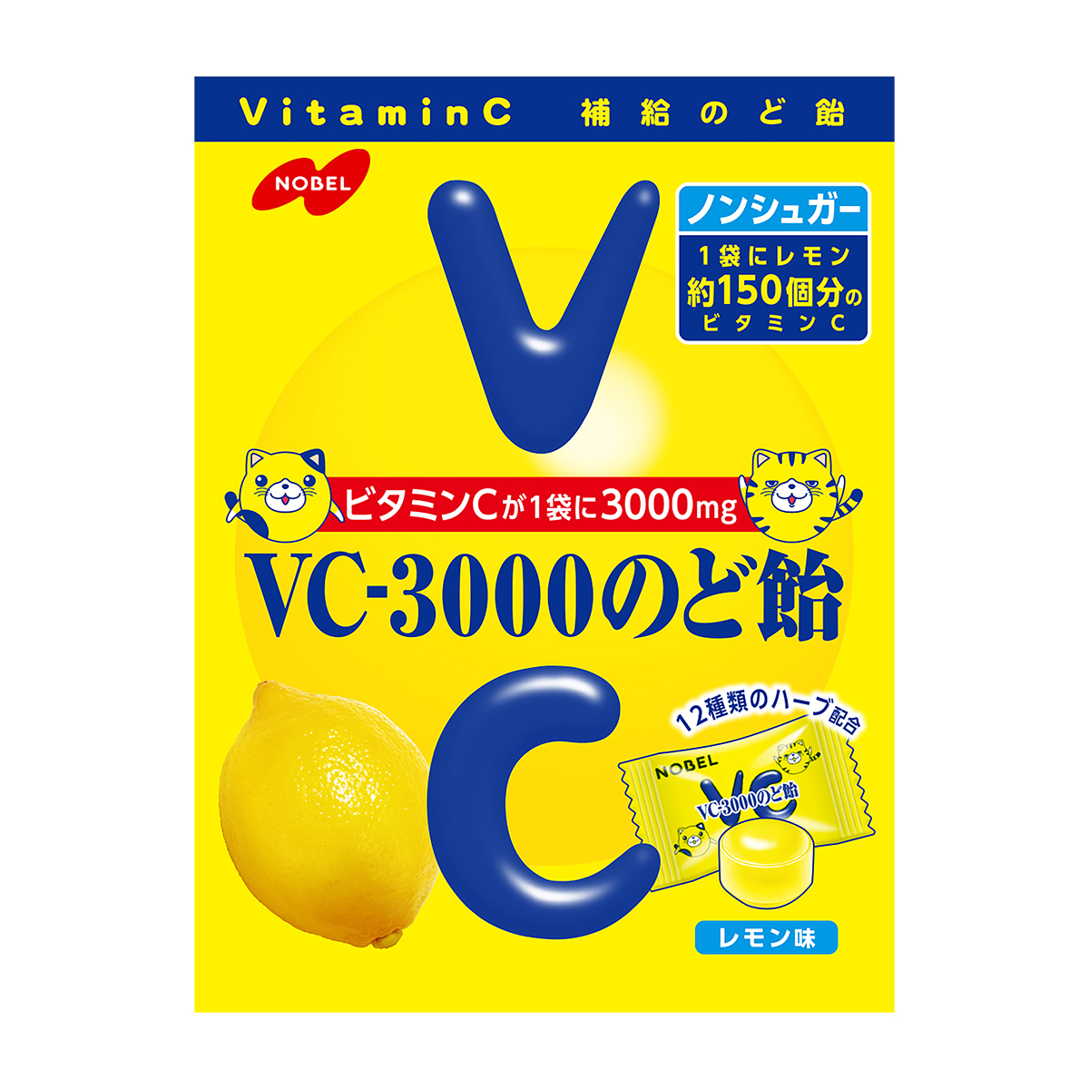 ノーベル　VC-3000のど飴　レモン　90g