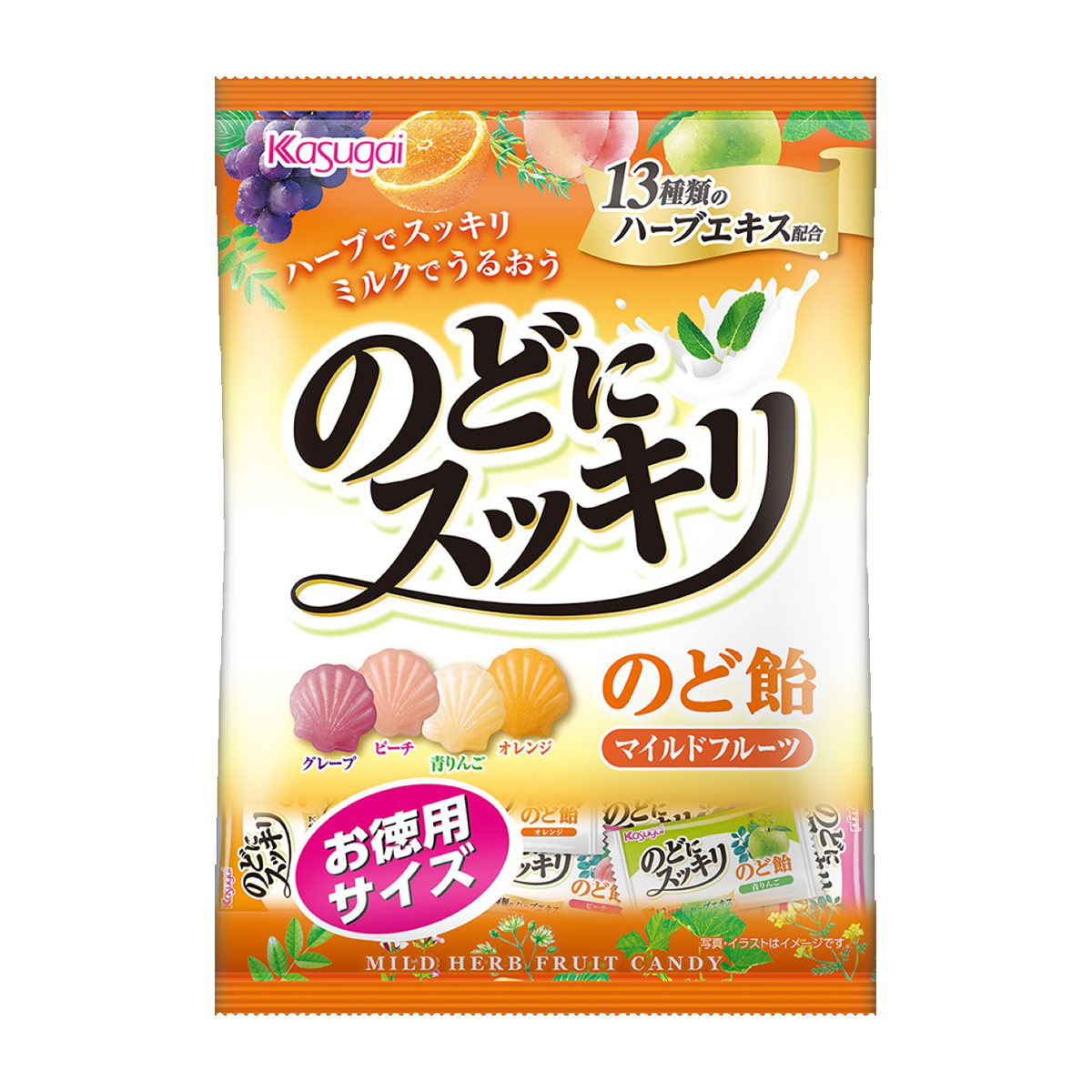 春日井製菓　のどにスッキリマイルドフルーツお徳用サイズ　２６９ｇ
