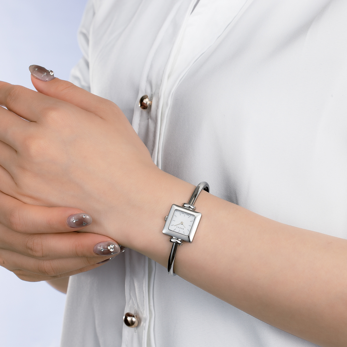 GUCCI グッチ 腕時計 スクエアステンレスバングル | かぜとゆき