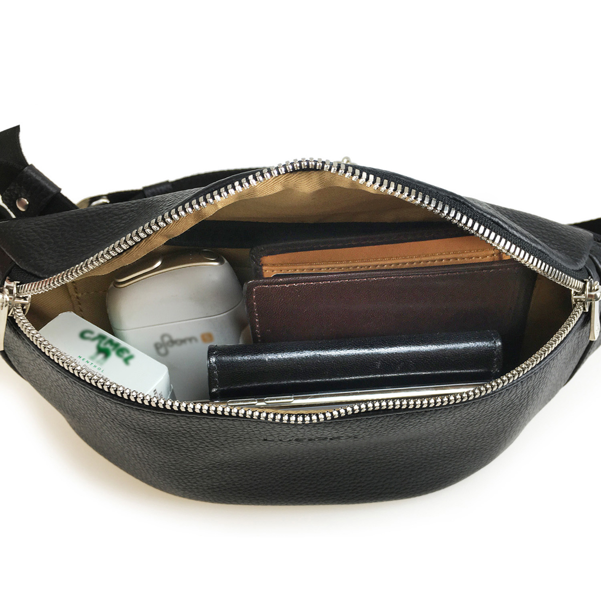 牛革ウエストバッグ