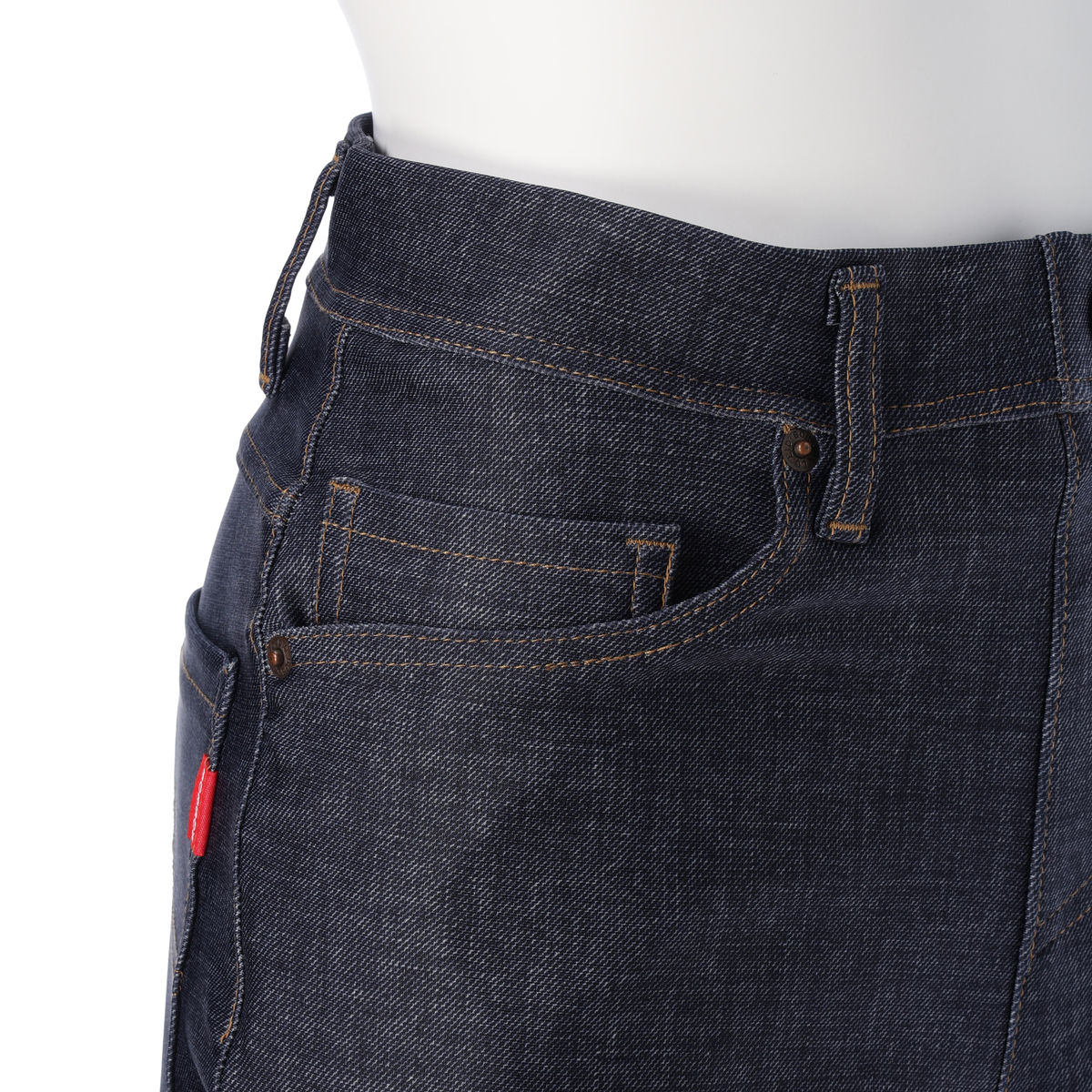 【BOBSON】210ハイテンションデニム風パンツ：ストレート