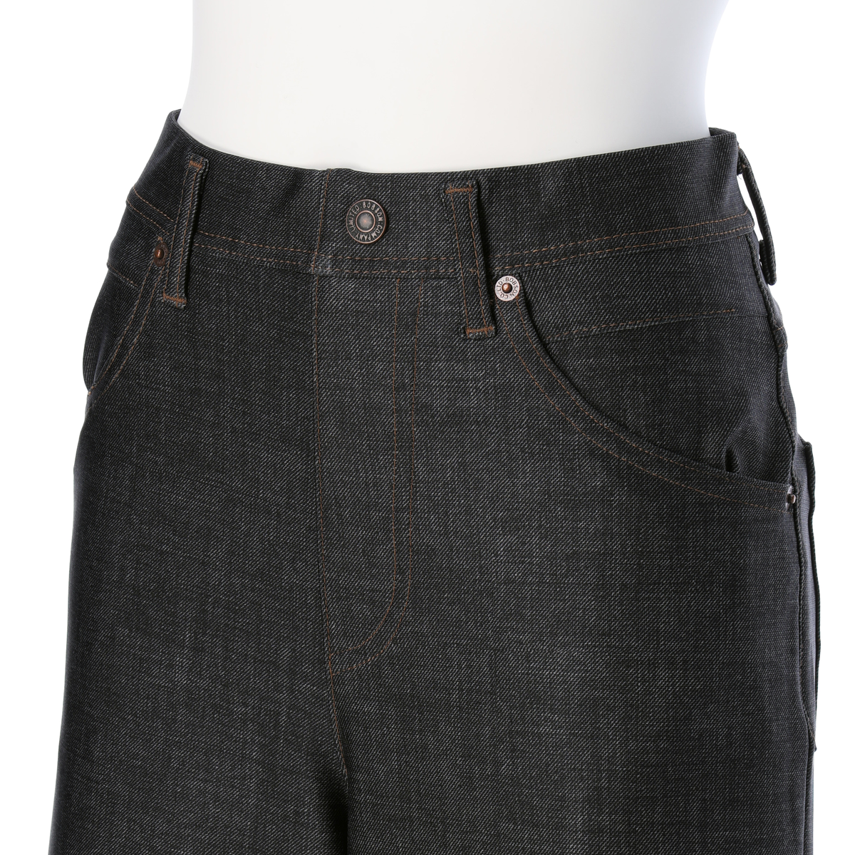 【BOBSON】210ハイテンションデニム風パンツ：セミワイド