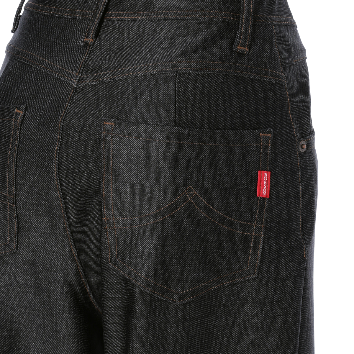 【BOBSON】210ハイテンションデニム風パンツ：セミワイド