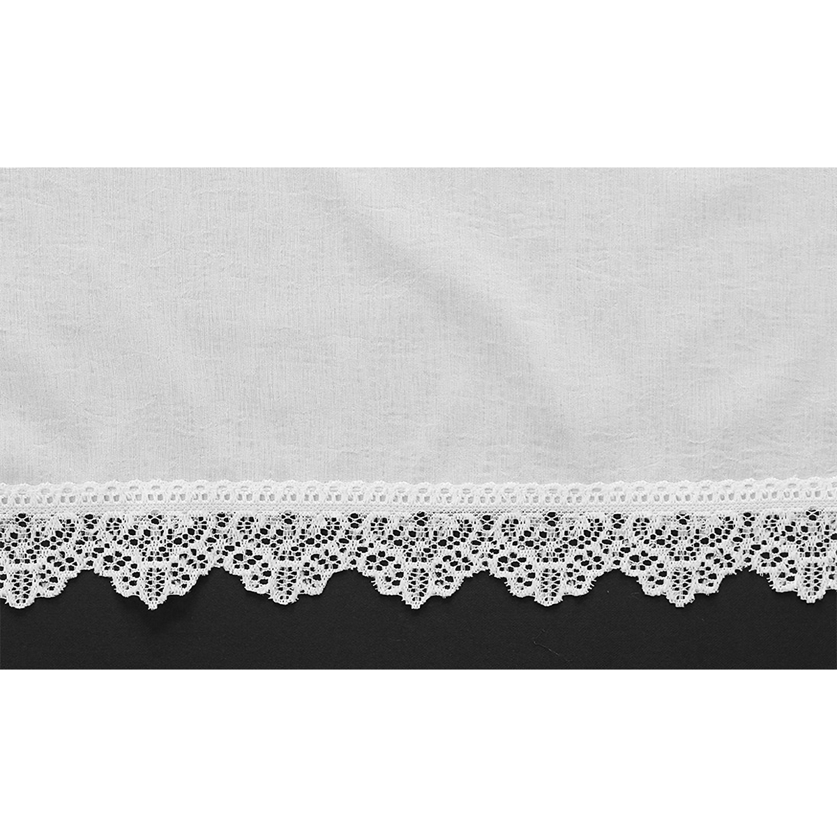 【トリム付きカフェカーテン】ピクシートリムカフェＷＨ　巾42×丈60cm