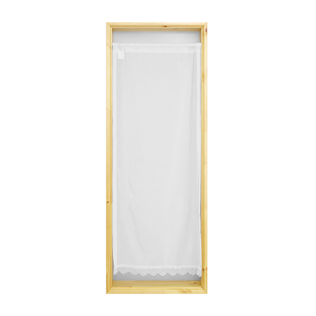 【トリム付きカフェカーテン】ピクシートリムカフェＷＨ　巾42×丈90cm