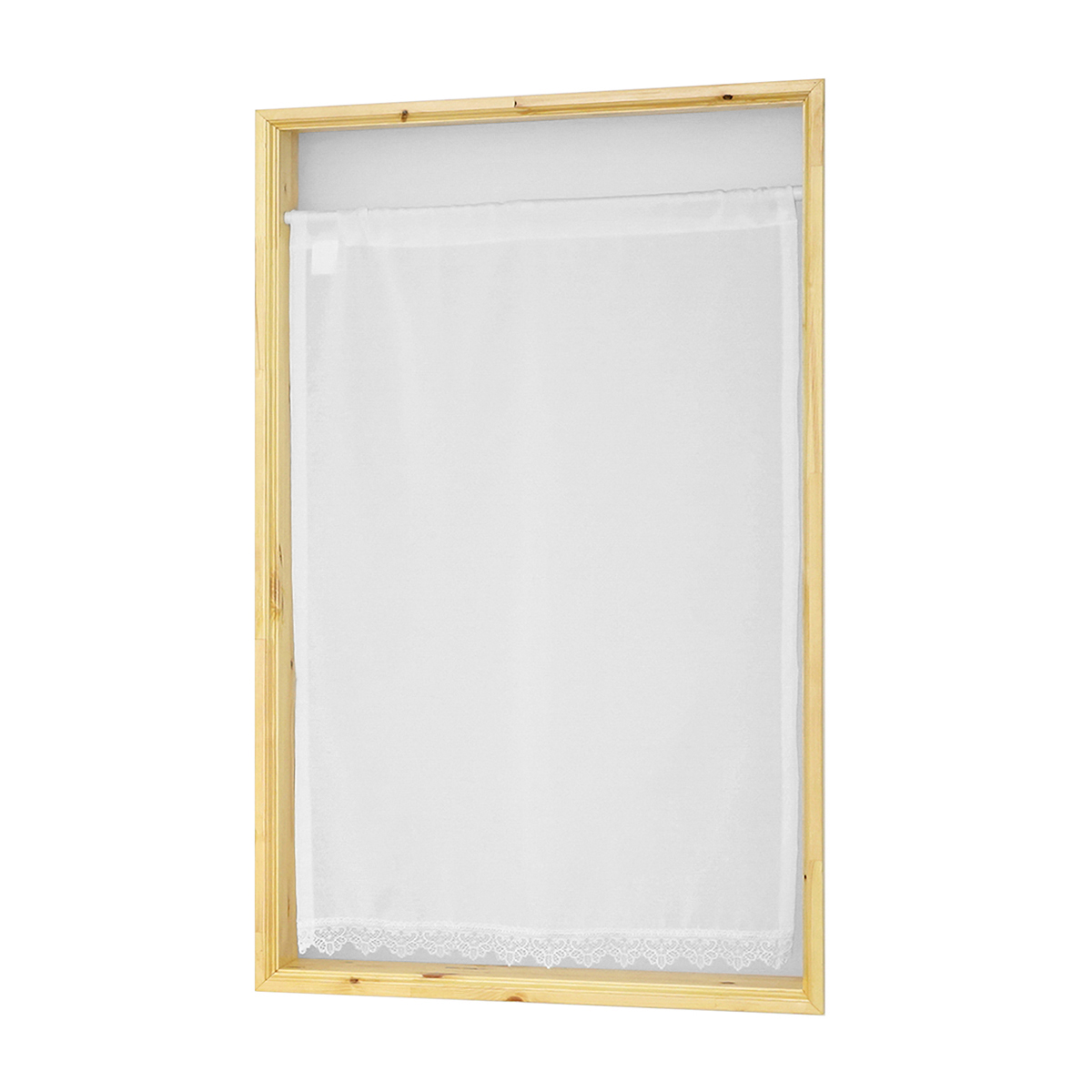 【トリム付きカフェカーテン】ピクシートリムカフェＷＨ　巾60×丈60cm