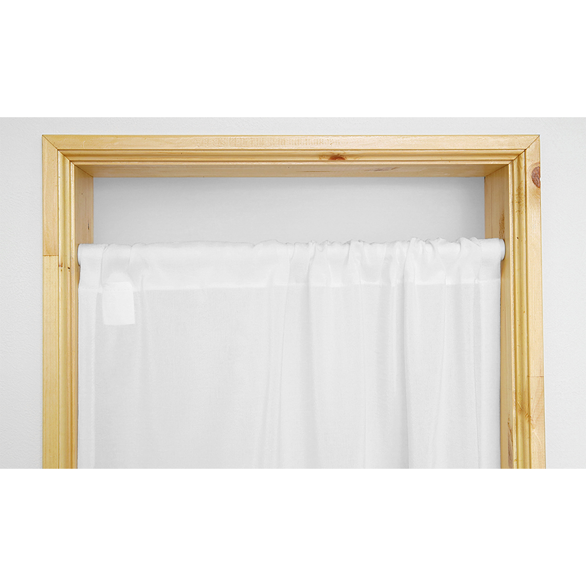 【トリム付きカフェカーテン】ピクシートリムカフェＷＨ　巾60×丈80cm