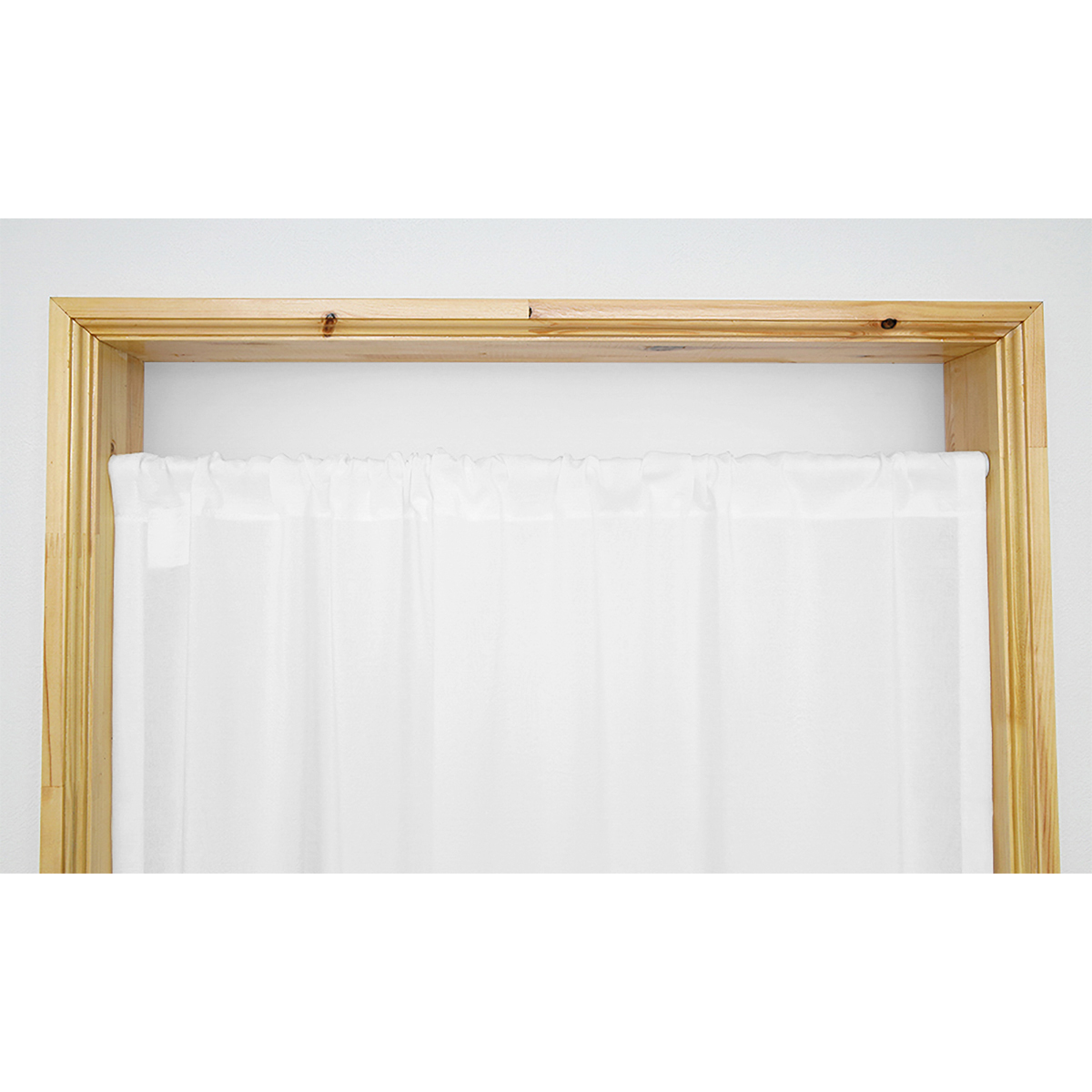 【トリム付きカフェカーテン】ピクシートリムカフェＷＨ　巾90×丈80cm