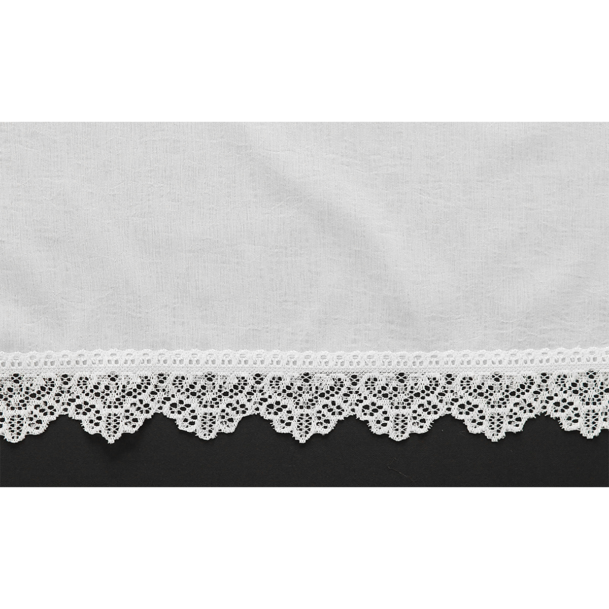 【トリム付きカフェカーテン】ピクシートリムカフェＷＨ　巾90×丈110cm