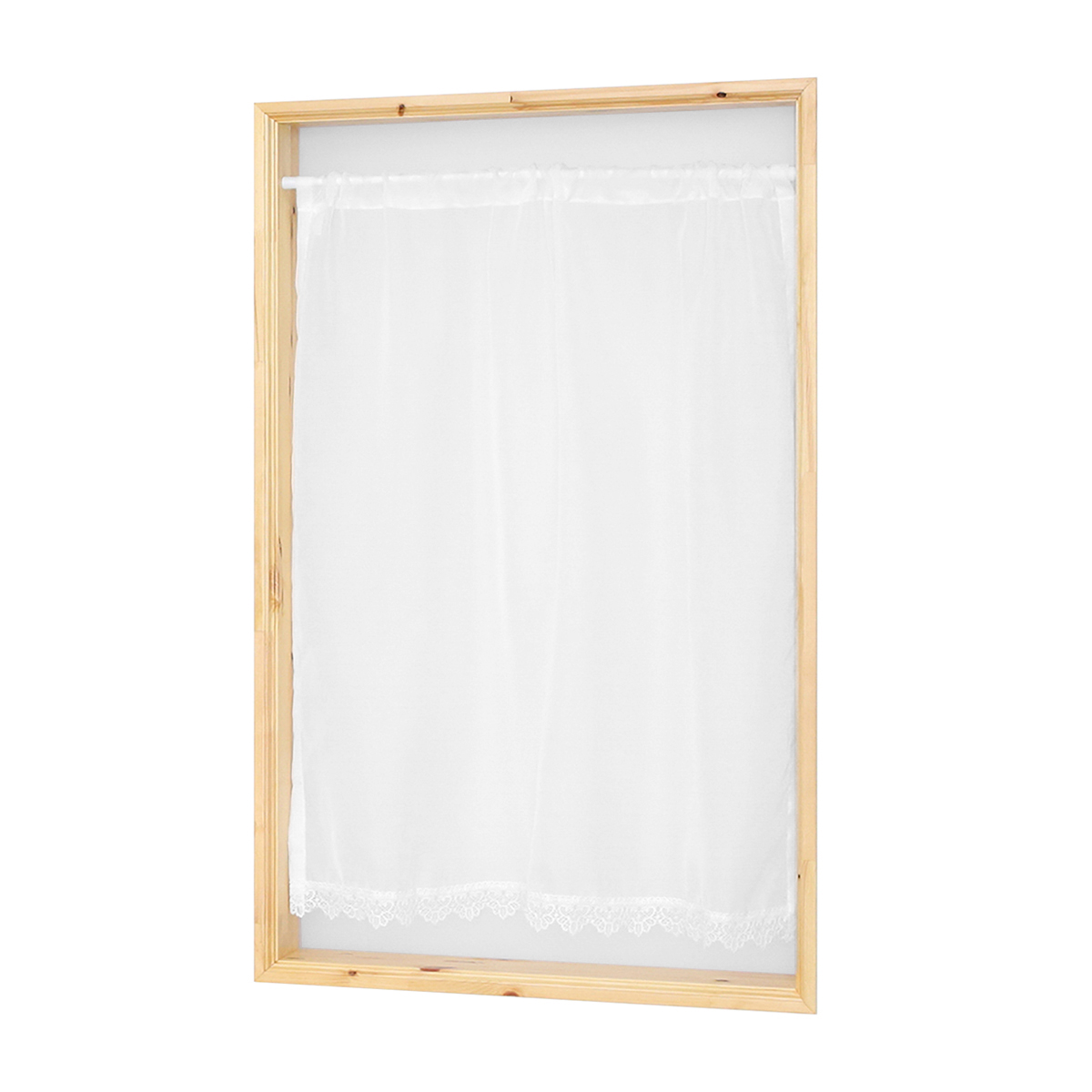 【トリム付きカフェカーテン】プレンボトリムカフェＷＨ　巾90×丈70cm