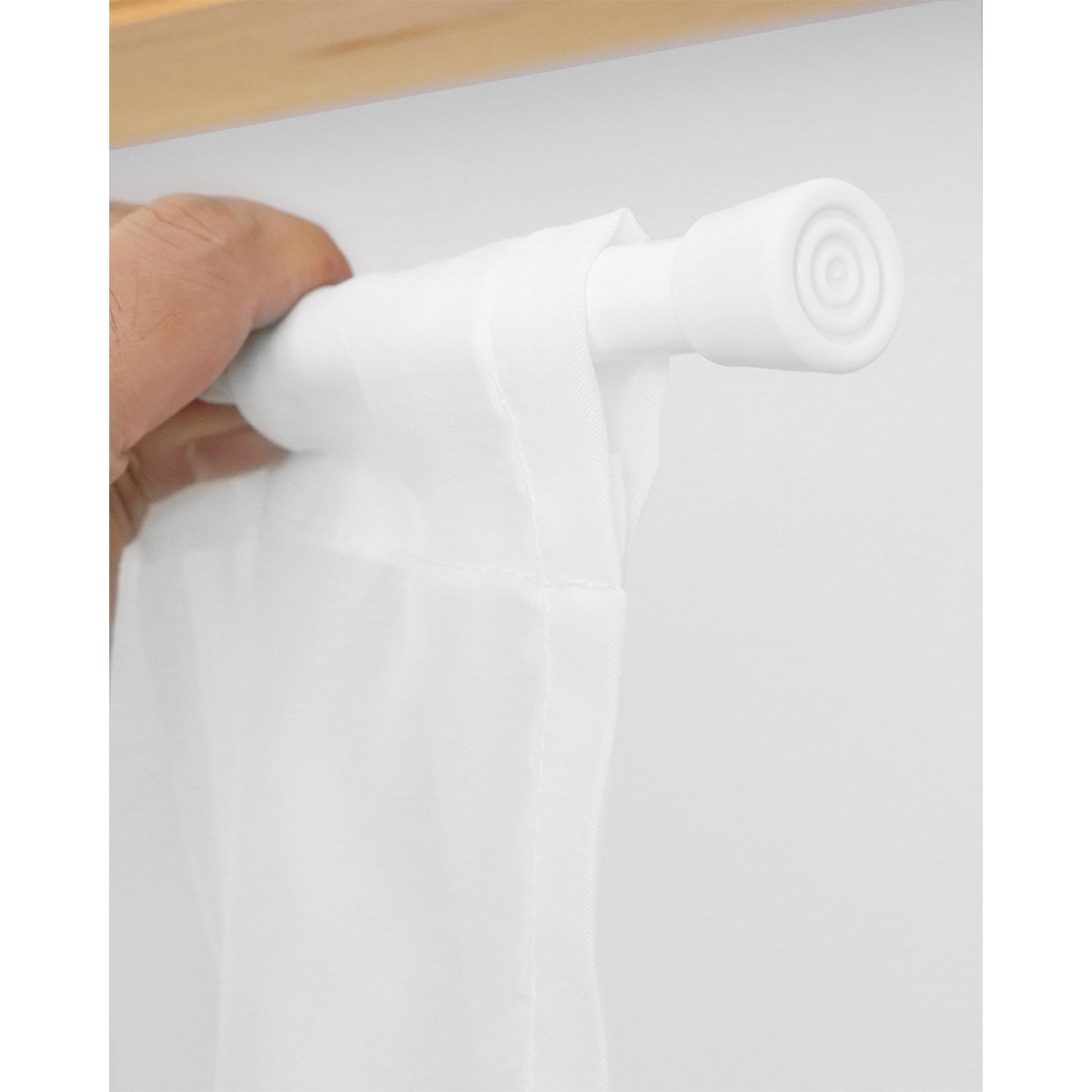 【トリム付きカフェカーテン】プレンボトリムカフェＷＨ　巾90×丈70cm