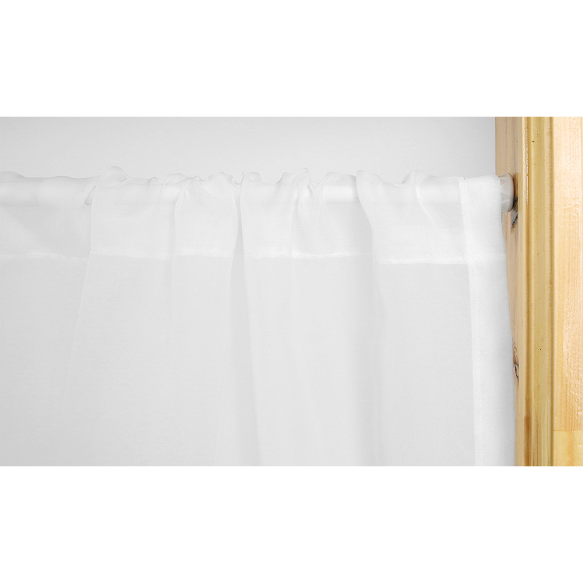 【トリム付きカフェカーテン】プレンボトリムカフェＷＨ　巾90×丈80cm