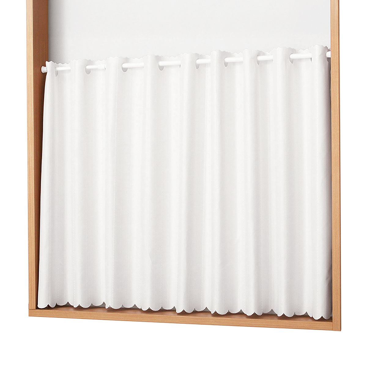 【はっ水防カビカフェカーテン】撥水カフェ　リンダＷＨ　巾90×丈60cm