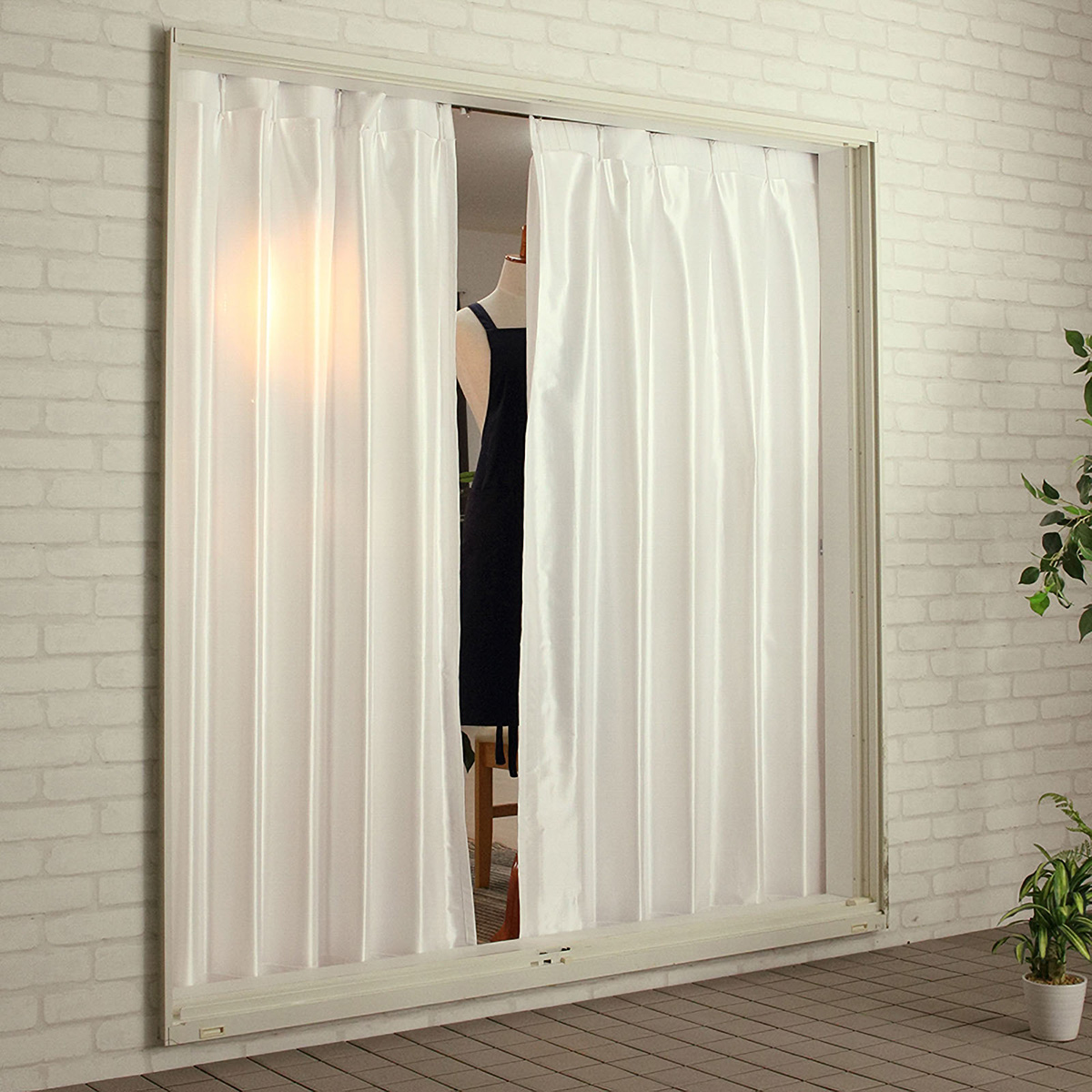 【遮熱レースカーテン】ダブルＷＨ　巾80×丈118cm　1枚入