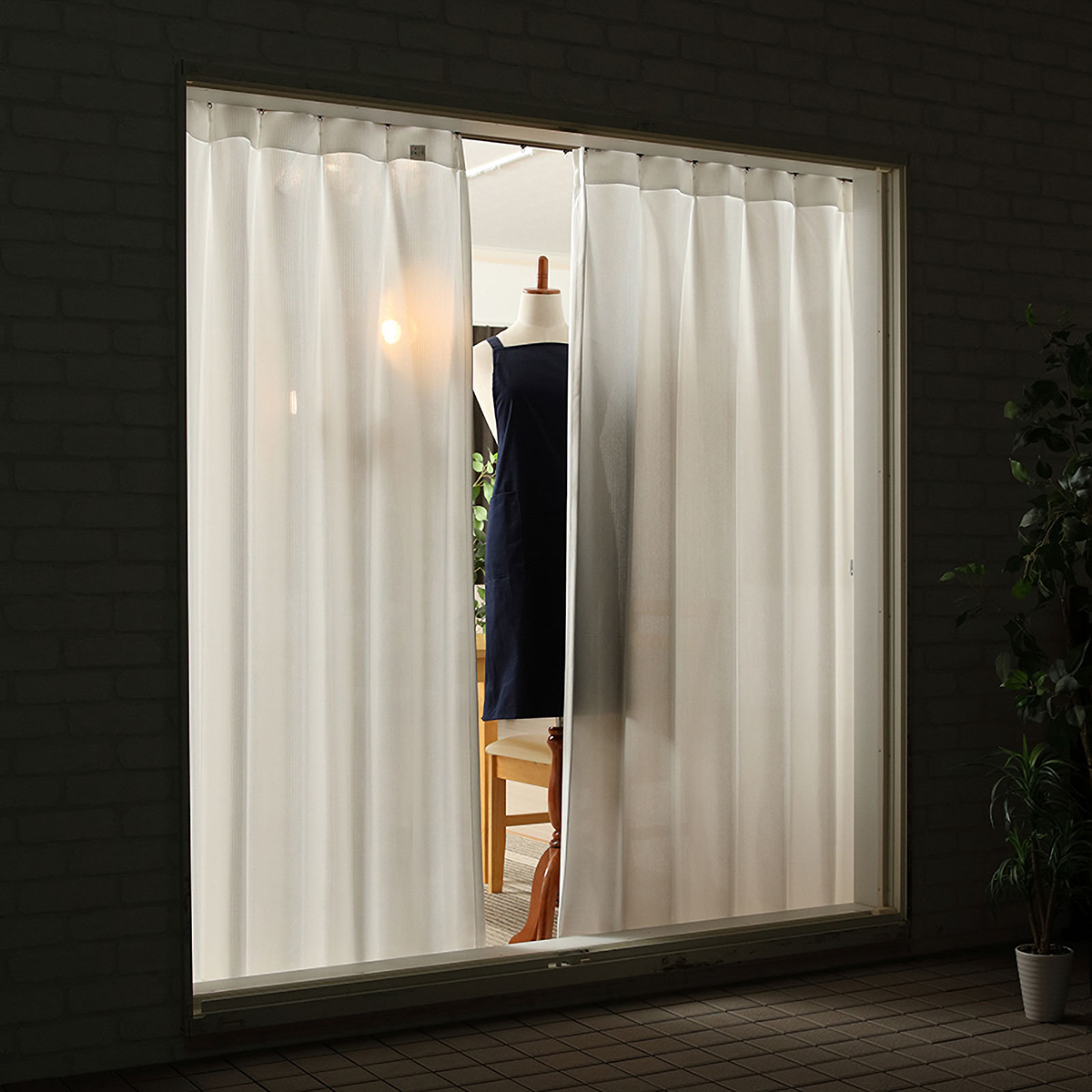 【遮熱レースカーテン】ロフティＷＨ　巾100×丈183cm　2枚組