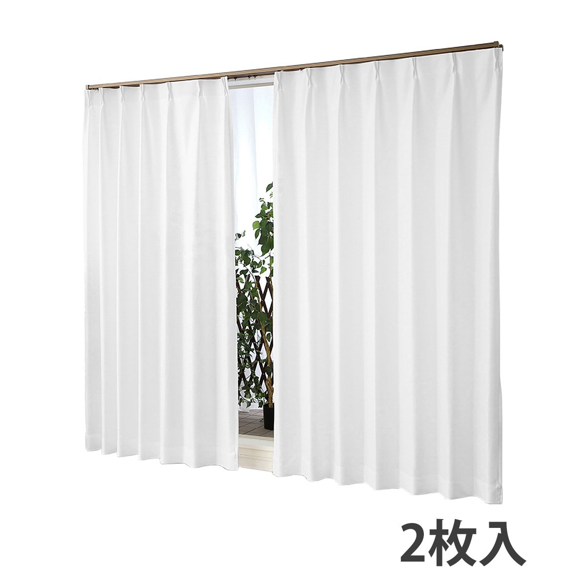 【遮熱レースカーテン】ロフティＷＨ　巾100×丈228cm　2枚組