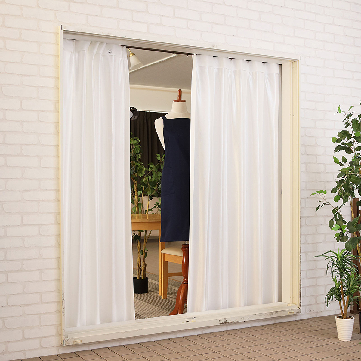 【遮熱レースカーテン】ロフティＷＨ　巾200×丈223cm　1枚入