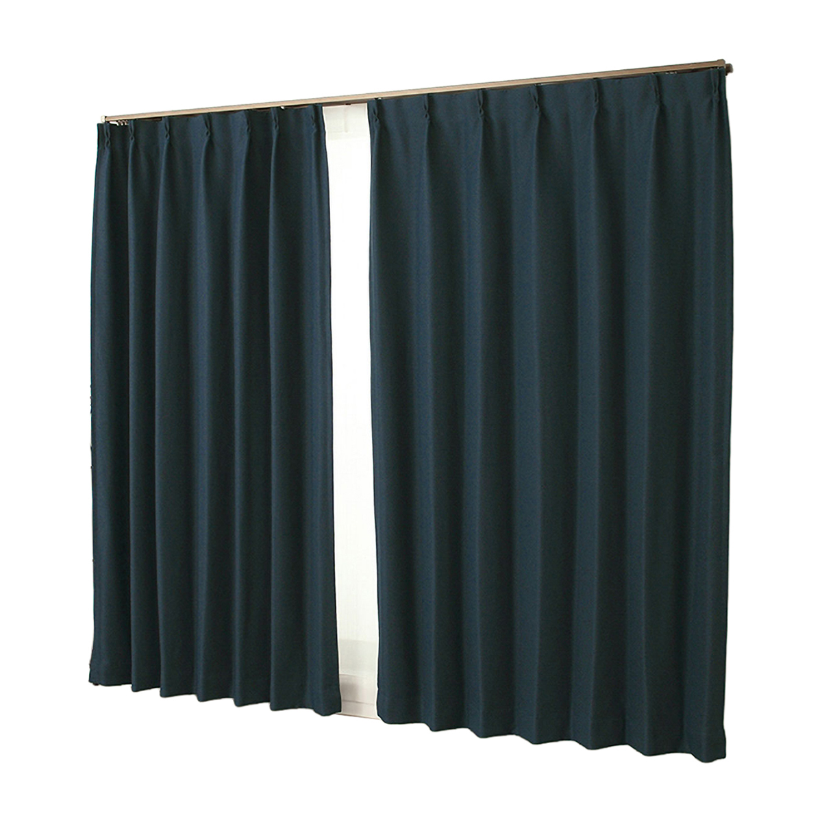 【1級遮光ドレープカーテン】ピュリー防炎ネイビー　巾100×丈195cm　2枚組