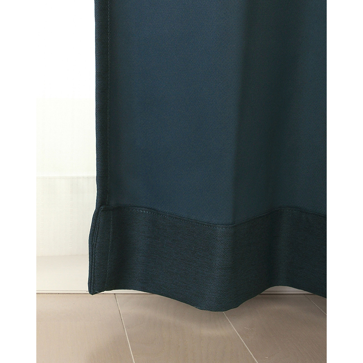 【1級遮光ドレープカーテン】ピュリー防炎ネイビー　巾100×丈195cm　2枚組