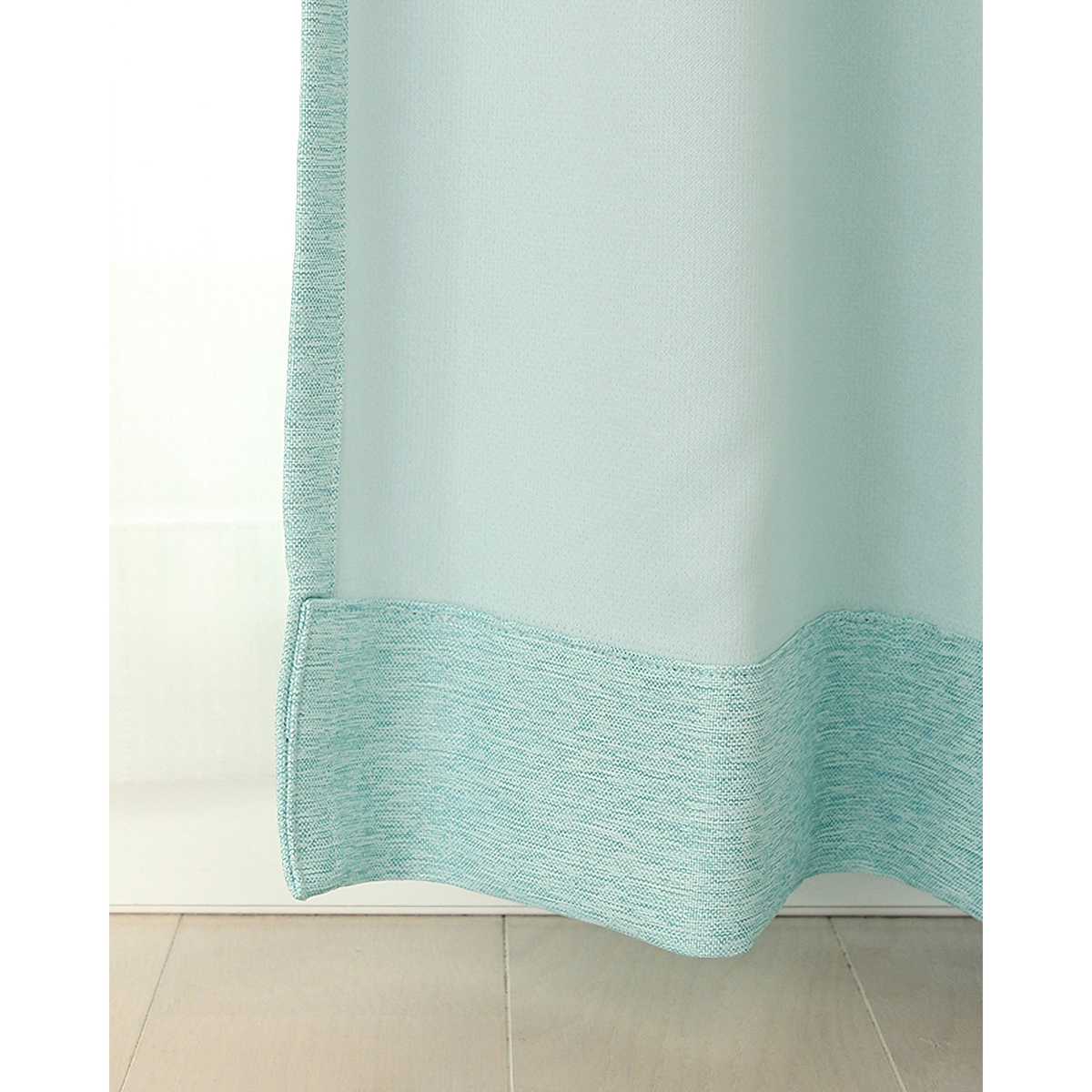 【1級遮光ドレープカーテン】ピュリー防炎ライトブルー　巾100×丈190cm　2枚組