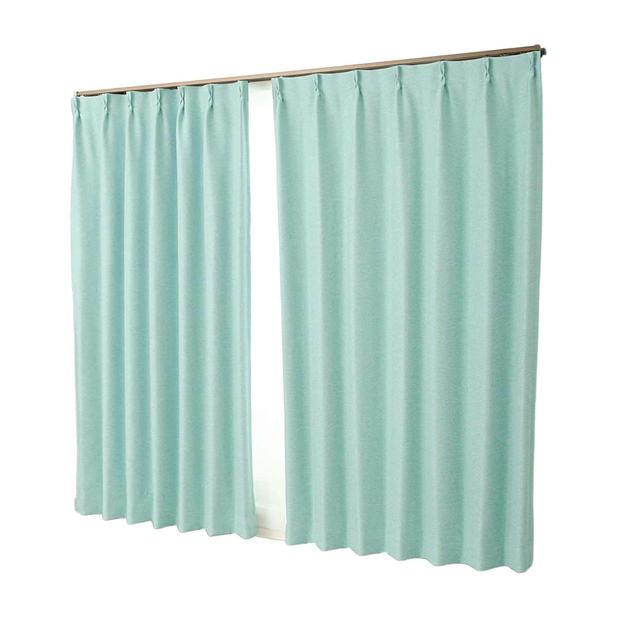 【1級遮光ドレープカーテン】ピュリー防炎ライトブルー　巾100×丈210cm　2枚組